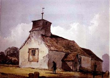 The church about 1820 showing the west window [Z49/696]